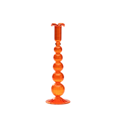 ANNA+NINA LYSESTAGE,  SOUTHERN SUN ORANGE GLASS CANDLE HOLDER