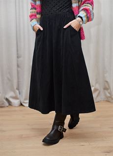 BLACK COLOUR FLØJLSNEDERDEL, BCVIRGINIA CORDUROY SKIRT, BLACK