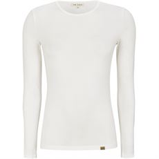 ESMÉ STUDIOS BLUSE, ESPENELOPE LS O-NECK SLIM T-SHIRT, WHITE