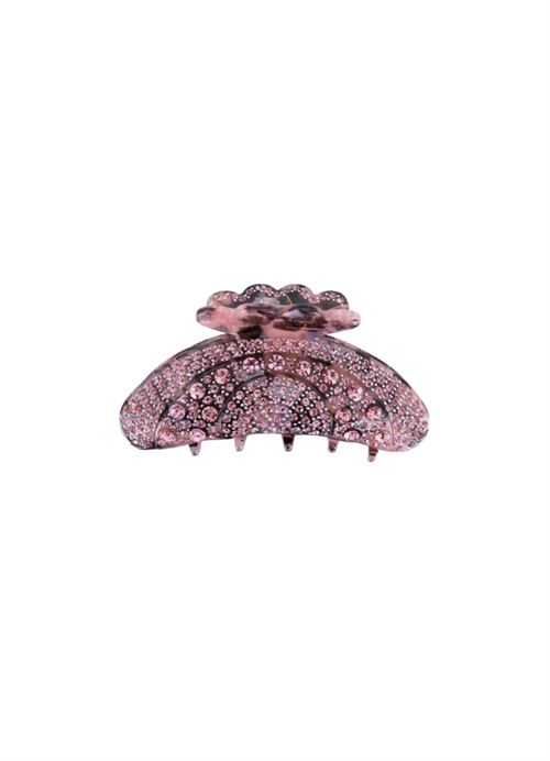 BLACK COLOUR HÅRSPÆNDE, BCPREMIUM RHINESTONE HAIR CLAW, PINK MARBLE