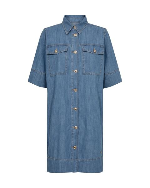 MOS MOSH KJOLE, MMSOLL DENIM DRESS, MID BLUE