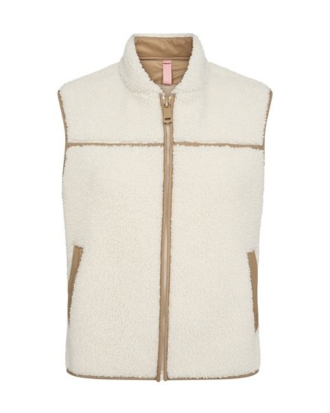 MOS MOSH TEDDY VEST, MMROWE TEDDY WAISTCOAT, ECRU