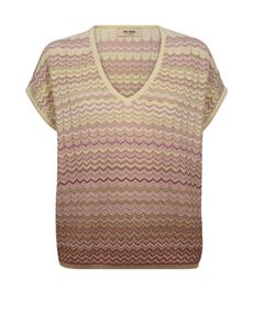 MOS MOSH BLUSE, MMSHANI ZIG ZAG V-NECK KNIT, POWDER PINK
