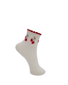 BLACK COLOUR STRØMPER, BCDRUE CHERRY ANCLET SOCK, OFF WHITE