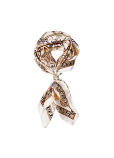 BLACK COLOUR TØRKLÆDE, BCTAZIA MINI SCARF W. GOLDEN RING, CREME MULTI