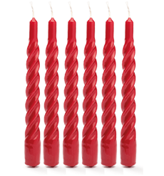 ANNA+NINA STEARINLYS, TWISTED CANDLE, RED