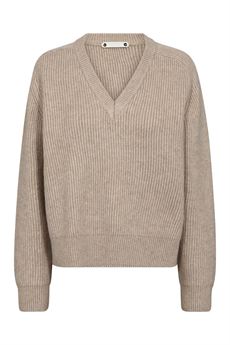 CO`COUTURE STRIK, ROWCC RIB V-KNIT, BONE
