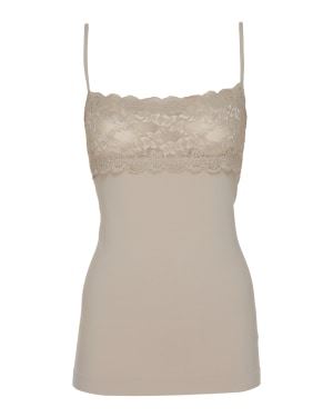 TIM & SIMONSEN, SPAGHETTI TOP W. LACE, SABBIA SAND