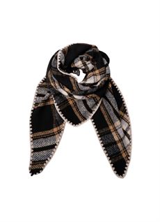 BLACK COLOUR TØRKLÆDE, BCLEONI CHEQUERED SCARF, BLACK