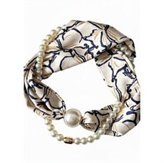 TIM OG SIMONSEN TØRKLÆDE, KIM SCARF W. MAGNETIC PEARL AND NECKLAGE, FLOWER