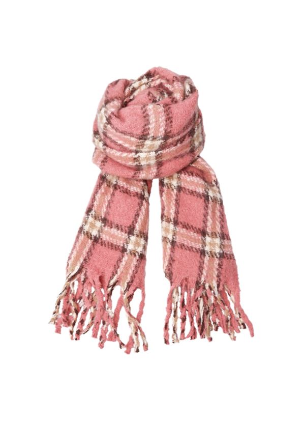 BLACK COLOUR TØRKLÆDE, BCPAULINE CHEKERED WINTER SCARF, WINTER ROSE