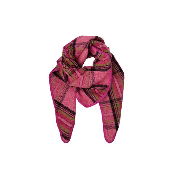 BLACK COLOUR TØRKLÆDE, BCLEONI CHEQUERED SCARF, PINK
