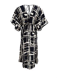BLACK COLOUR KJOLE, BCLUNA PIPED V-NECK DRESS, BLACK ART