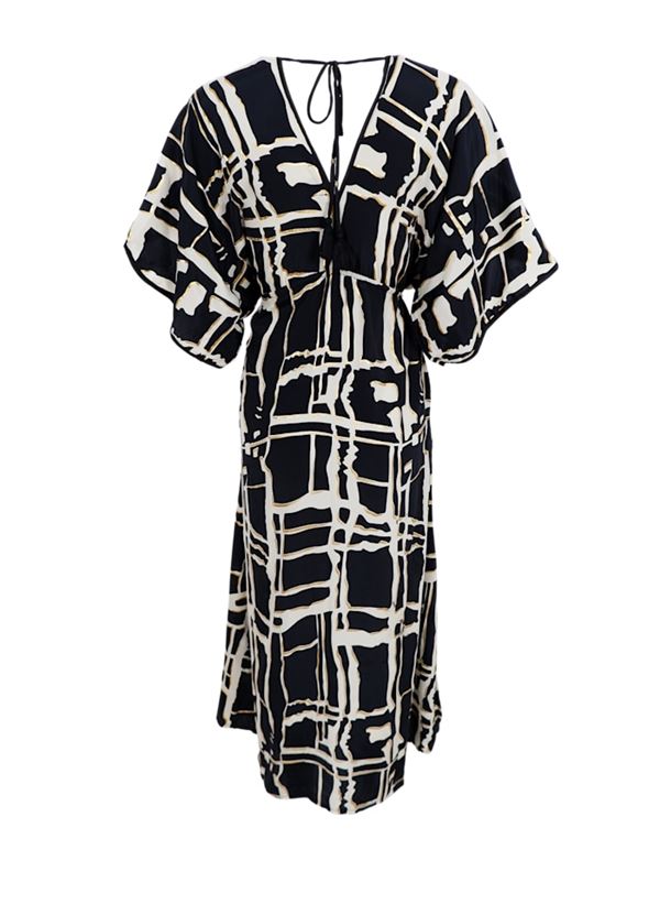 BLACK COLOUR KJOLE, BCLUNA PIPED V-NECK DRESS, BLACK ART