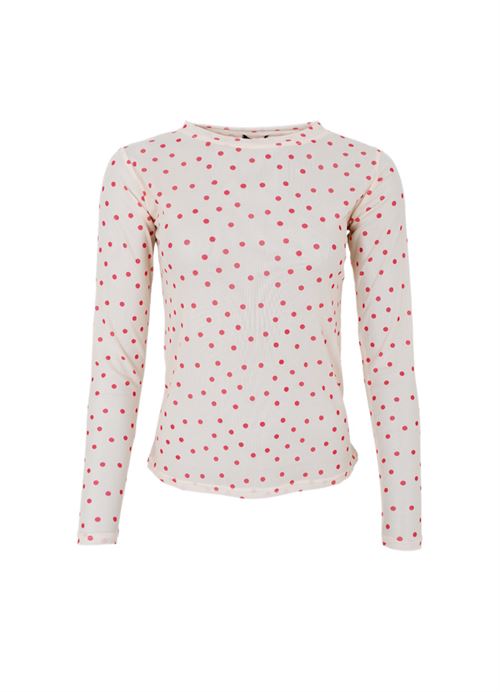 BLACK COLOUR MESH BLUSE, BCANNIE MESH BLOUSE, RED DOT