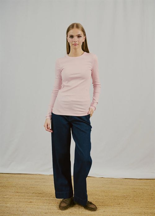 BRUUN & STENGADE T-SHIRT, BS MARGRETHE LANGÆRMET T-SHIRT, CHALK PINK