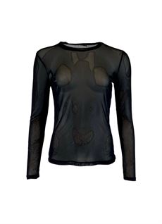 BLACK COLOUR MESH BLOUSE, BCANNIE MESH BLOUSE, BLACK