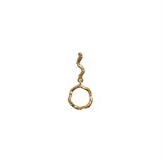 STINE A ØRERING, PETIT WAVY DANGLING CIRCLE EARRING, GOLD