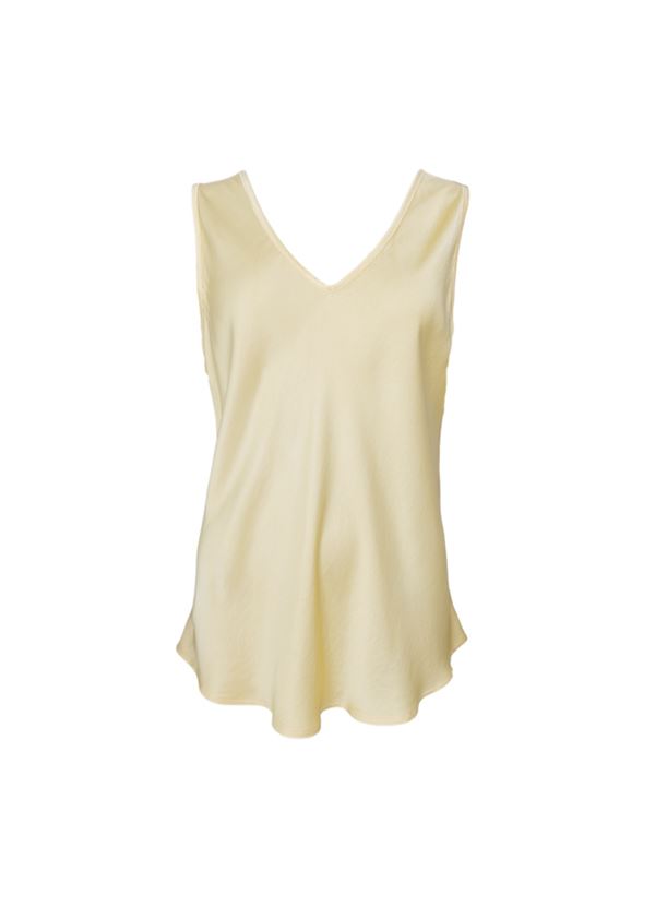 BLACK COLOUR TOP, BCMABEL DOUBLE V-NECK TOP, LIGHT YELLOW