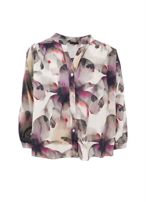 BLACK COLOUR BLUSE, BCFILORA BLOUSE, PLUM FLOWER