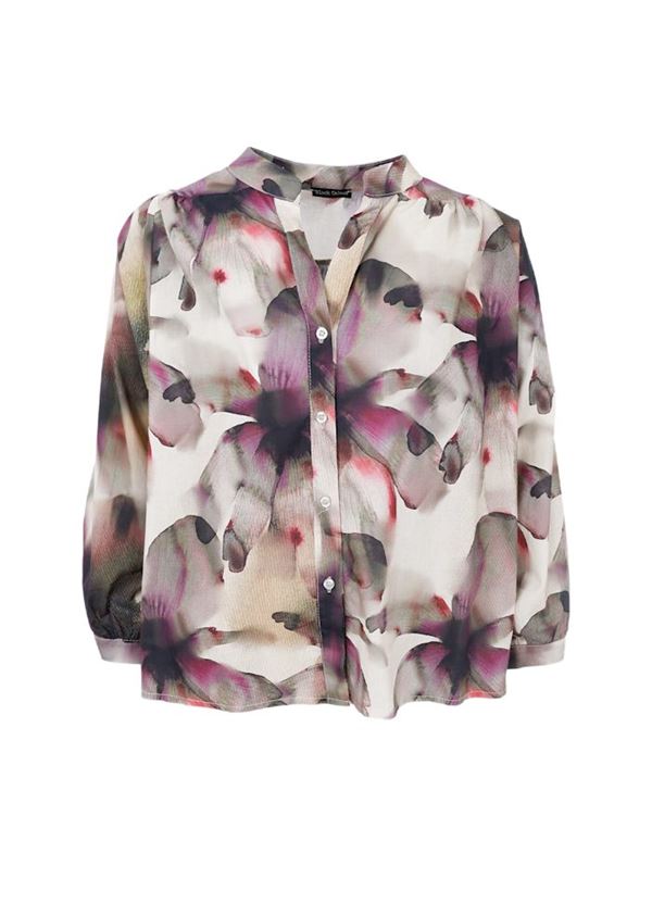 BLACK COLOUR BLUSE, BCFILORA BLOUSE, PLUM FLOWER
