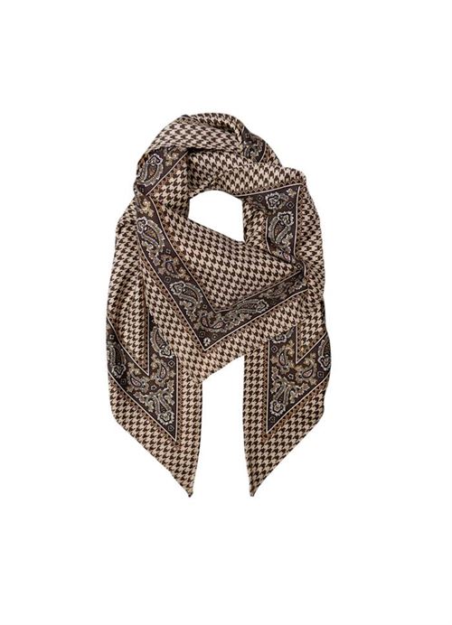 BLACK COLOUR TØRKLÆDE, BCPETRI TRIANGLE SATIN SCARF, COFFEE