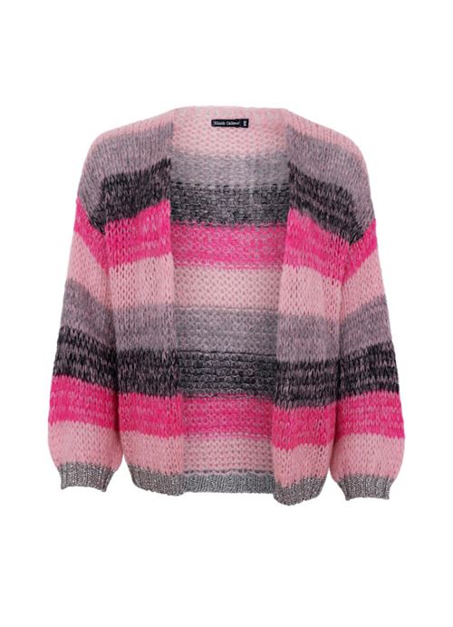 BLACK COLOUR CARDIGAN, BCFILUCA STRIPED CARDIGAN, PINK GREY