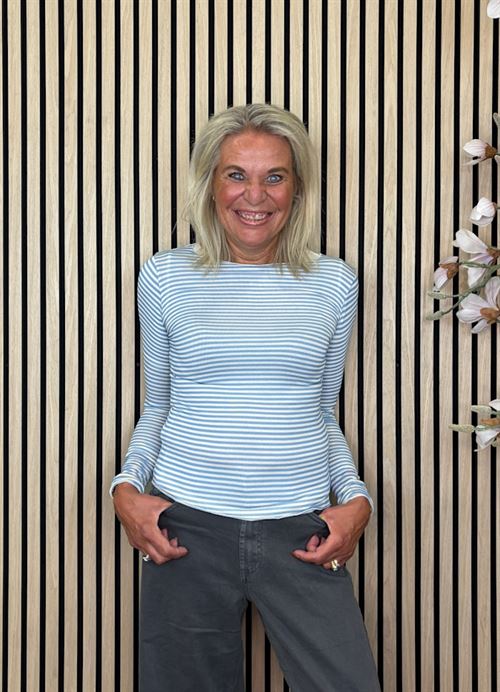 CABANA LIVING BLUSE, STRIPE CASH, LIGHT BLUE