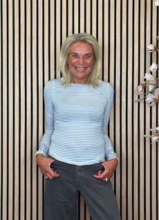 CABANA LIVING BLUSE, STRIPE CASH, LIGHT BLUE