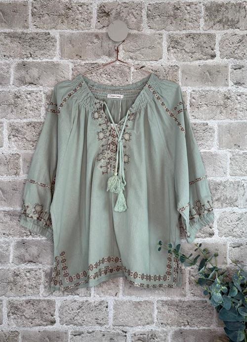CABANA LIVING BLUSE, NARGIZ 6190, GREEN