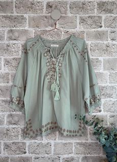 CABANA LIVING BLUSE, NARGIZ 6190, GREEN